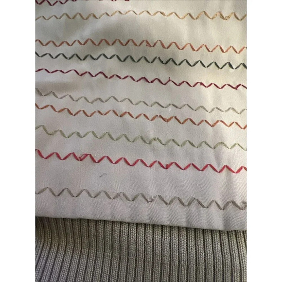 Alfred Dunner Full Zip Vest 16 Earth Tone Color Zig Zag Embroidery Knit Backside - Picture 9 of 13